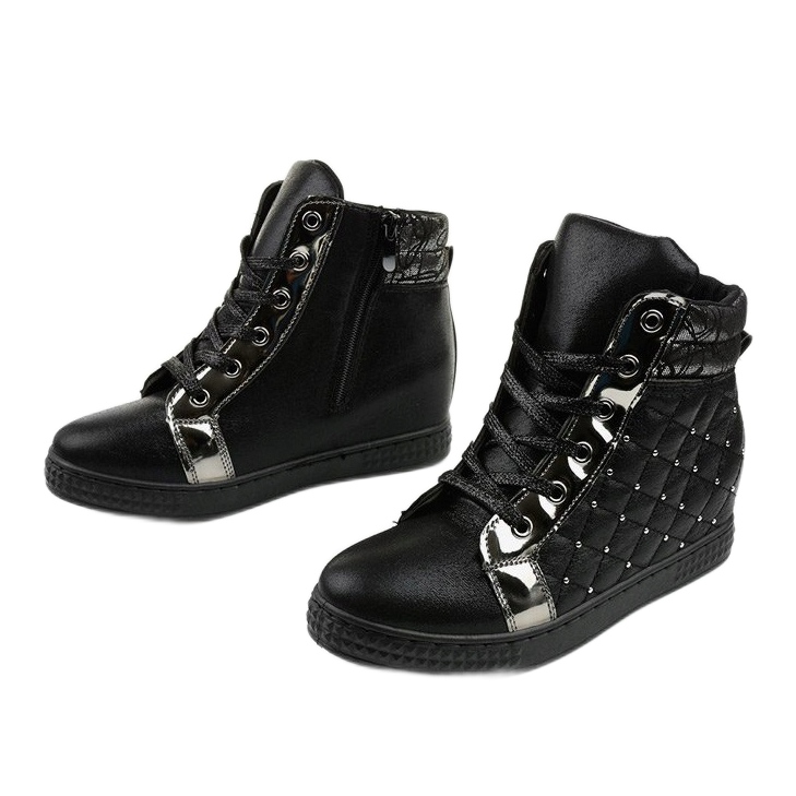 Sneakers nere sulla zeppa R468-2 nero 2