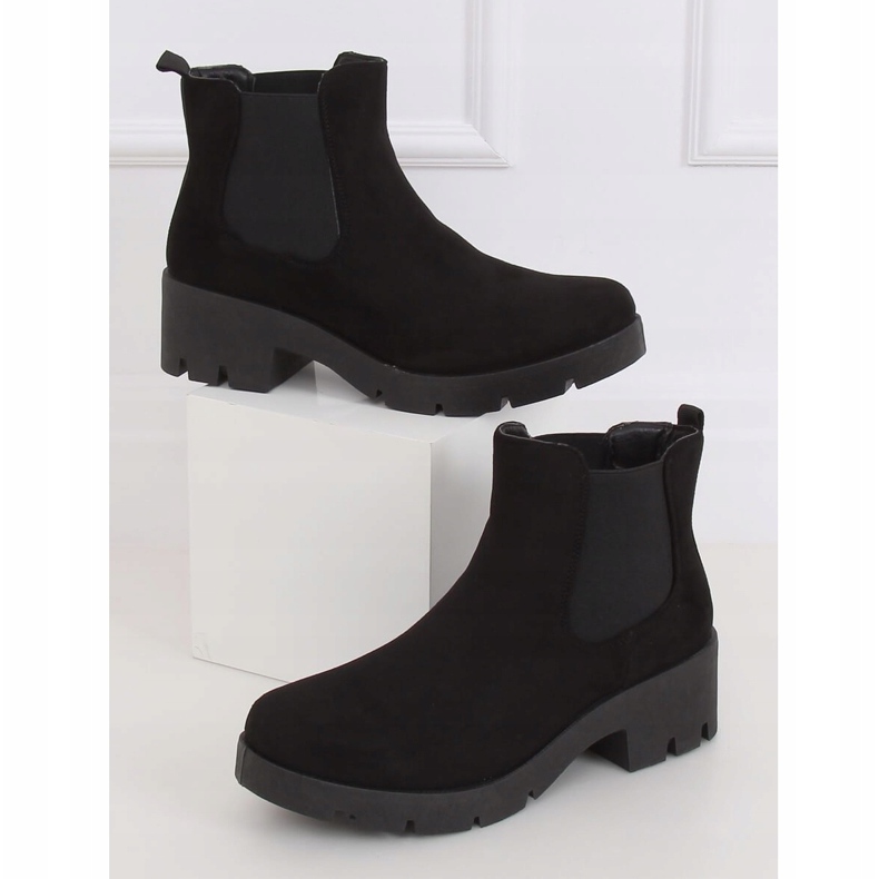 Stivaletti Chelsea neri con suola spessa 9996-8 Black nero 1