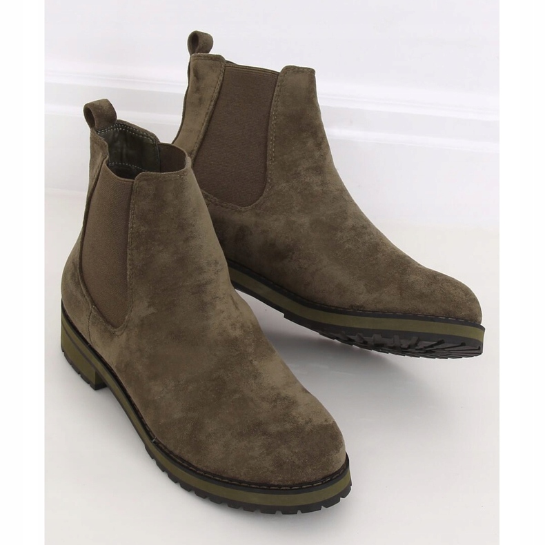 Stivaletti Chelsea verdi da donna F-3799 Green verde 1