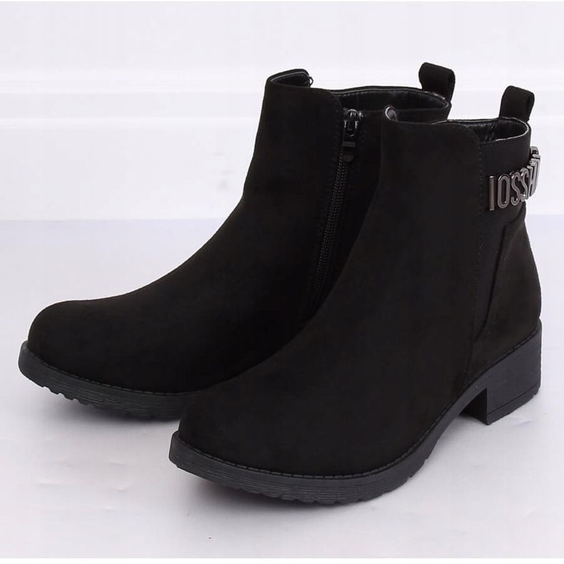 Stivali da donna in camoscio nero nero 1210D-PA Black 2