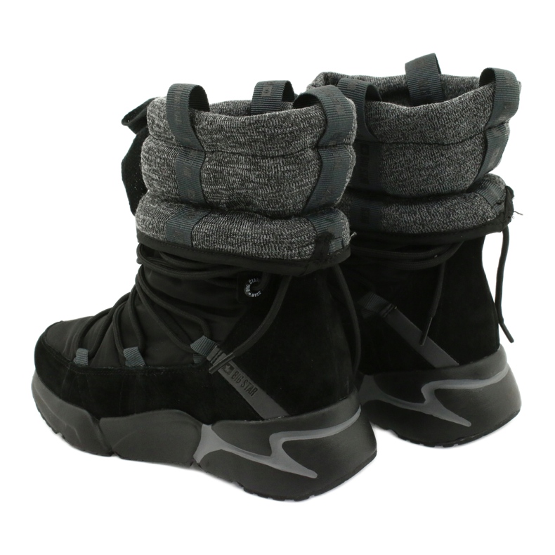 Stivali da neve Big Star Sport su pelliccia GG274628 nero grigio 3