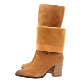 Stivali da cowboy in pelle scamosciata Big Star GG274345 Camel marrone giallo 4