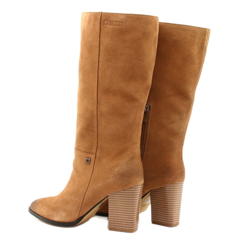 Stivali da cowboy in pelle scamosciata Big Star GG274345 Camel marrone giallo 3
