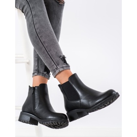 SHELOVET Stivaletti Chelsea con cristalli nero 1