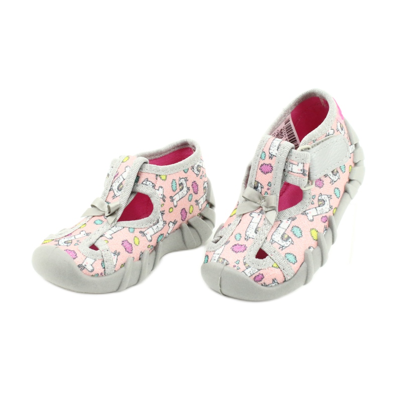 Scarpe per bambini Befado 190P099 rosa grigio 3