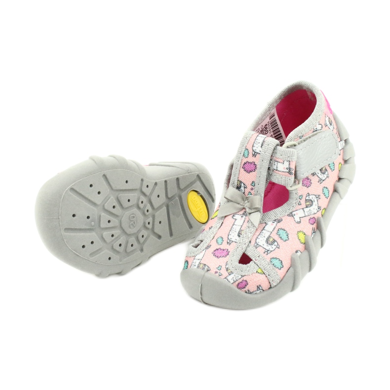 Scarpe per bambini Befado 190P099 rosa grigio 4