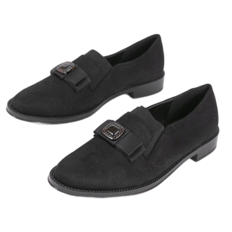 Scarpe slip-on nere con nastro 236-1 nero 1