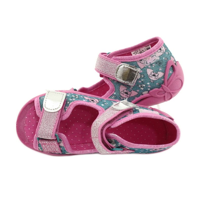 Scarpe per bambini Befado 242P107 rosa d'argento multicolore 4