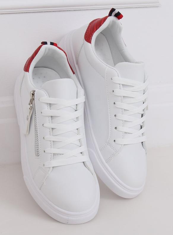Sneakers da donna bianche KK-206 WHITE / RED Ii Genre bianca 2