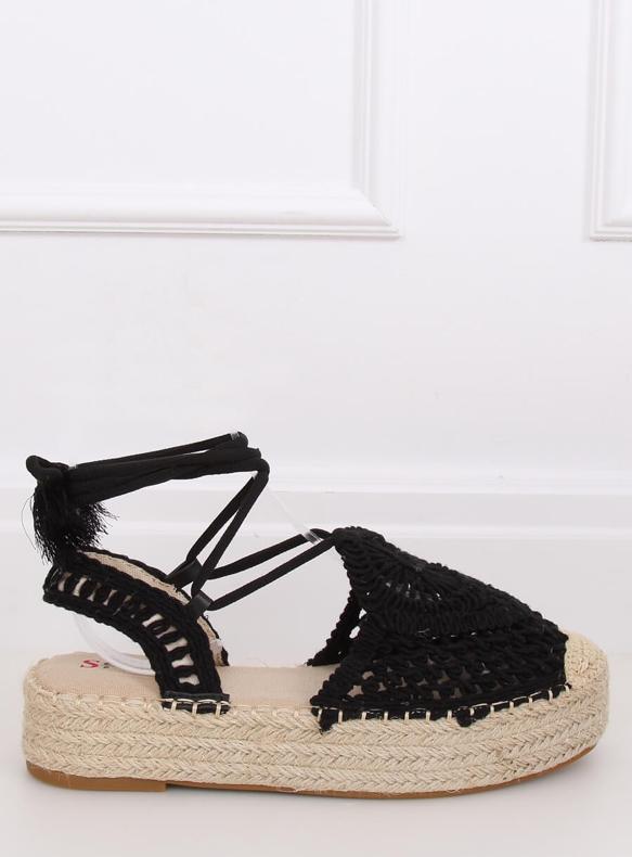 Espadrillas traforate nere Qualità YQ233 Black II nero 1