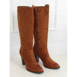 Stivali con tacco alto cammello UK05P Camel marrone 1