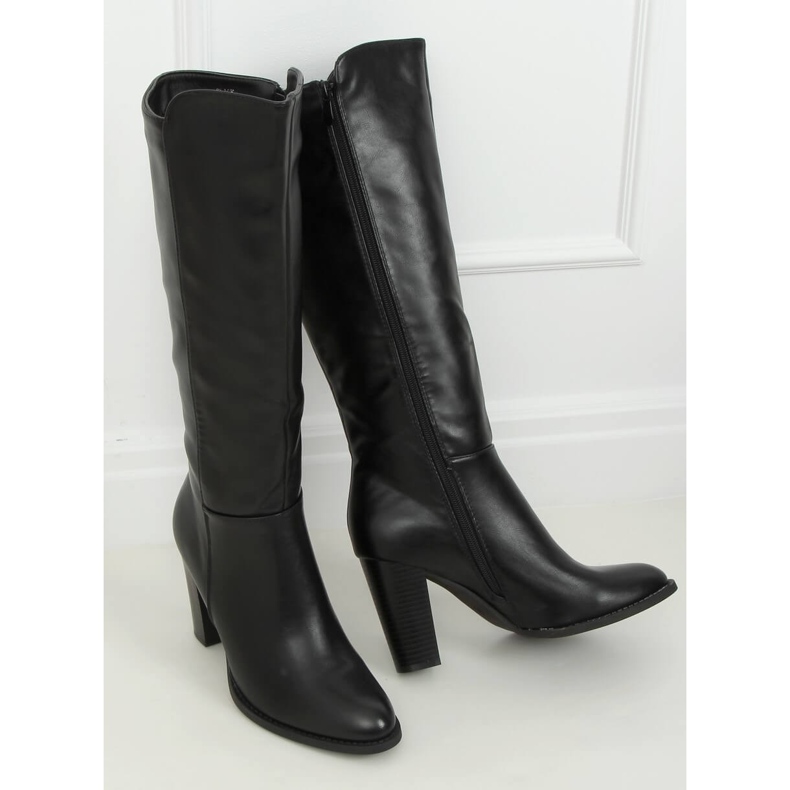 Stivali neri con tacco alto UK03P Black nero 1
