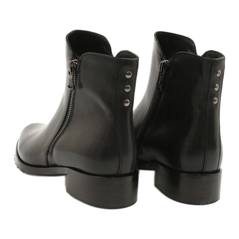 Arka Stivali neri in pelle da donna per una cerniera 2881 nero 4
