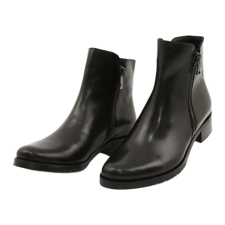 Arka Stivali neri in pelle da donna per una cerniera 2881 nero 2