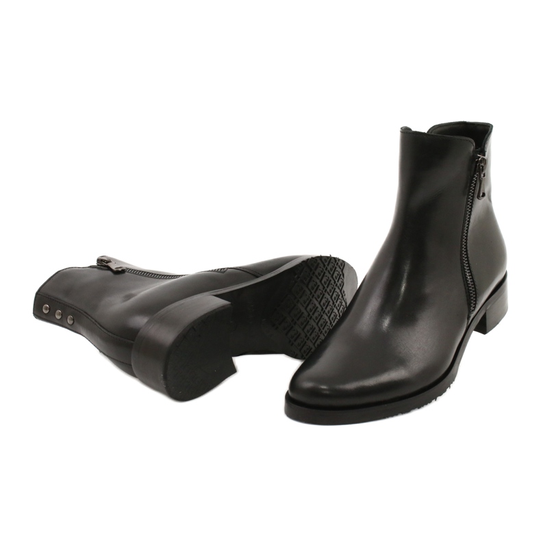 Arka Stivali neri in pelle da donna per una cerniera 2881 nero 3