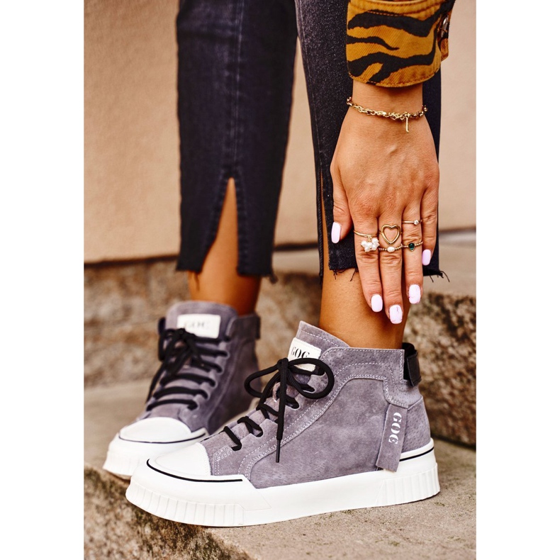 Scarpe Sportive in Pelle da Donna GOE Grigie GG2N3079 marrone 1