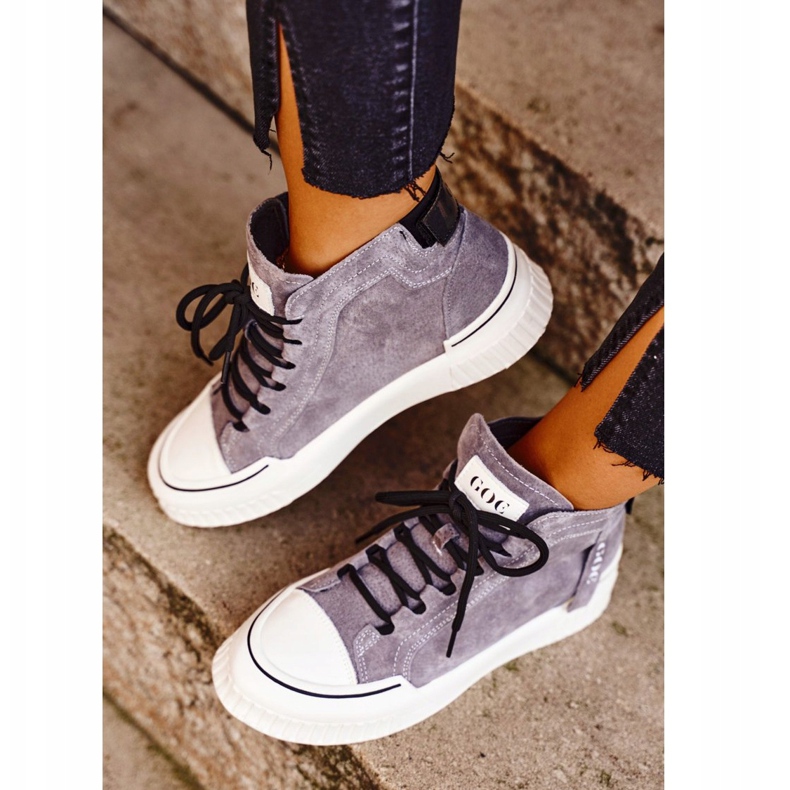 Scarpe Sportive in Pelle da Donna GOE Grigie GG2N3079 marrone 2