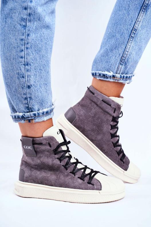 Scarpe sportive da donna in pelle GOE Grey GG2N3049 grigio 1