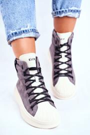 Scarpe sportive da donna in pelle GOE Grey GG2N3049 grigio 2