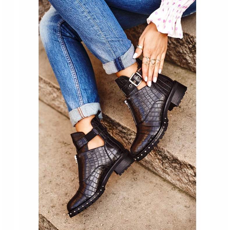 Stivali da donna neri con ritagli Black Hampton nero 1