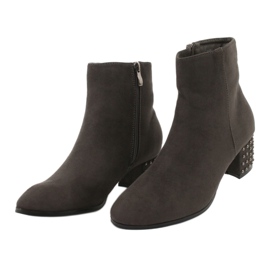 Stivali da donna filippo con un tallone decorativo 540 grigio 2