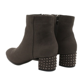 Stivali da donna filippo con un tallone decorativo 540 grigio 3