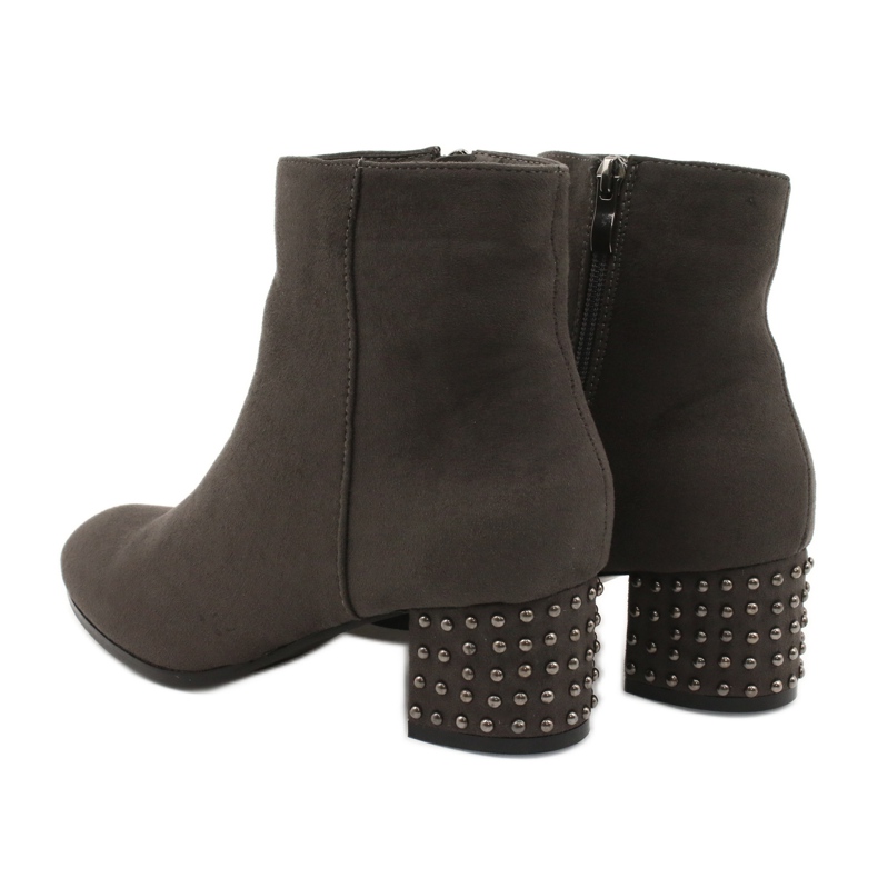 Stivali da donna filippo con un tallone decorativo 540 grigio 3