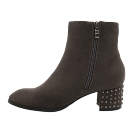 Stivali da donna filippo con un tallone decorativo 540 grigio 1