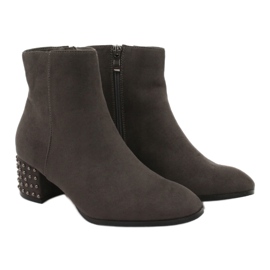 Stivali da donna filippo con un tallone decorativo 540 grigio 4