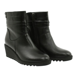 Gregors Stivali di pelle da donna con zeppe neri 893 nero 4