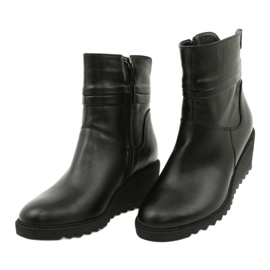 Gregors Stivali di pelle da donna con zeppe neri 893 nero 2