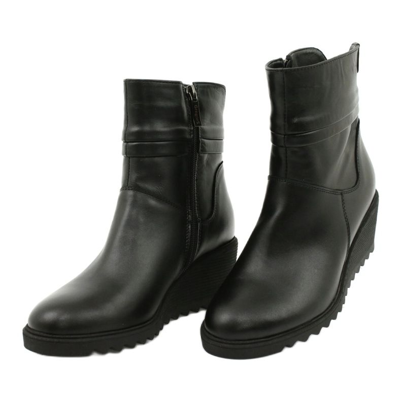 Gregors Stivali di pelle da donna con zeppe neri 893 nero 2