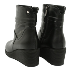 Gregors Stivali di pelle da donna con zeppe neri 893 nero 3