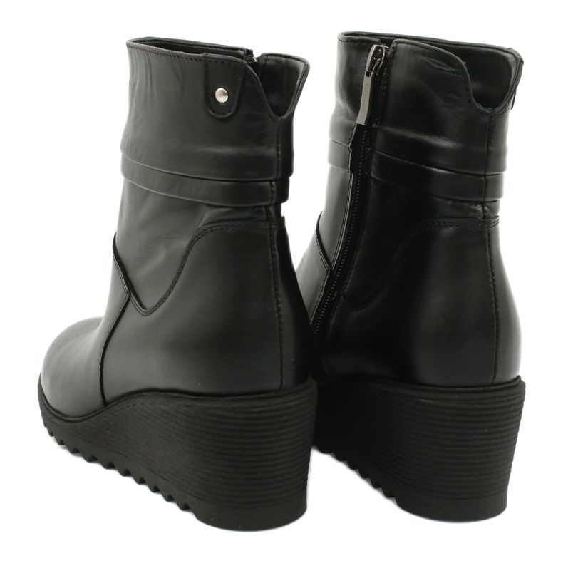 Gregors Stivali di pelle da donna con zeppe neri 893 nero 3