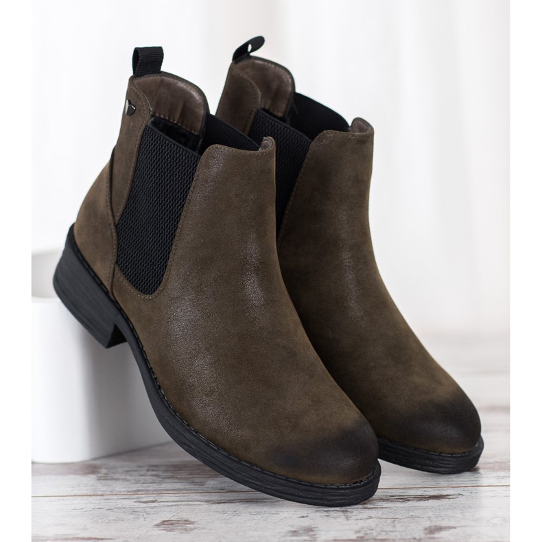 Sergio Leone Stivaletti Chelsea alla moda verde 1