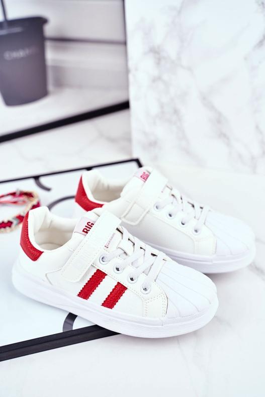 Big Star sportivo per bambini con velcro bianco GG374020 bianca rosso 1