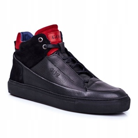 GOE Scarpe Sportive Uomo Pelle Nere GG1N3114 nero rosso 1