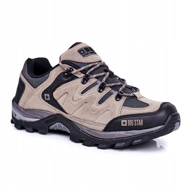 Scarpe da trekking da uomo Big Star Outdoor GG174281 beige nero grigio 1