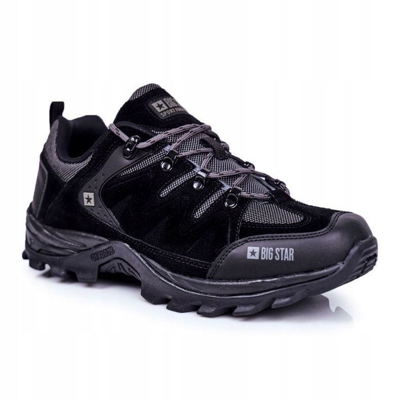 Scarpe da trekking da uomo Big Star Outdoor nere GG174282 nero grigio 1