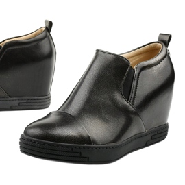 Stivali neri con zeppa TL-12 nero 1