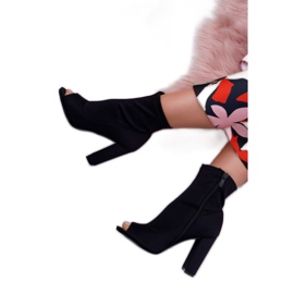 SEA Stivali da donna su un tacco alto Lycra Open Toe Black First nero 3