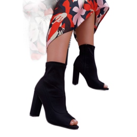 SEA Stivali da donna su un tacco alto Lycra Open Toe Black First nero 1