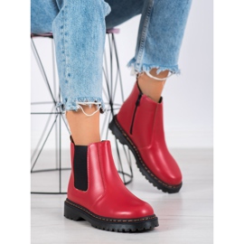 SHELOVET Stivali Chelsea Sulla Piattaforma rosso 2