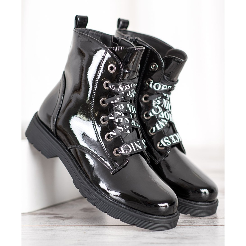 VINCEZA operai laccati nero 1