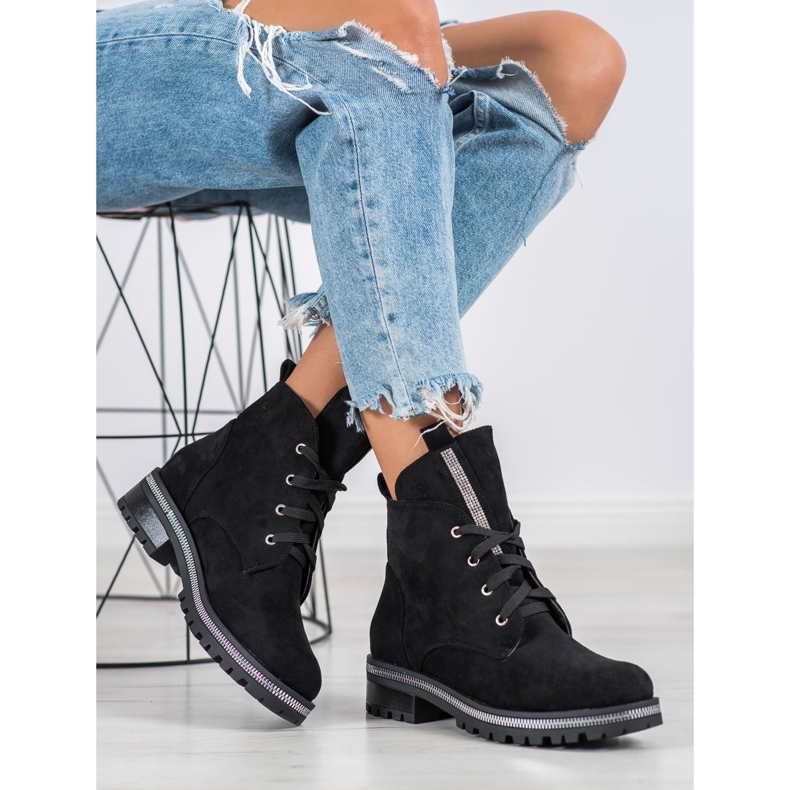 Seastar Trapper in pelle scamosciata nero 1