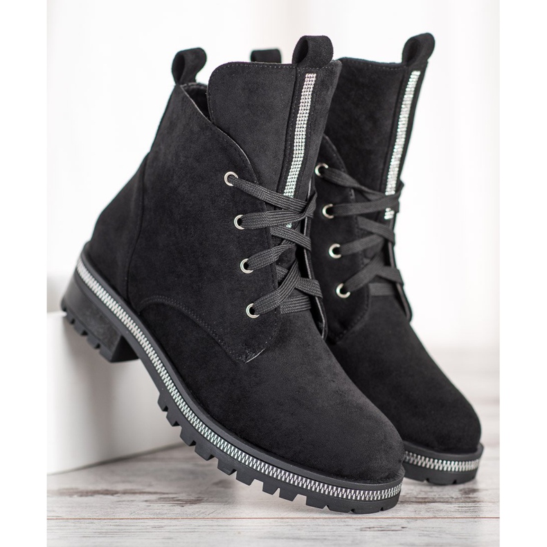 Seastar Trapper in pelle scamosciata nero 2