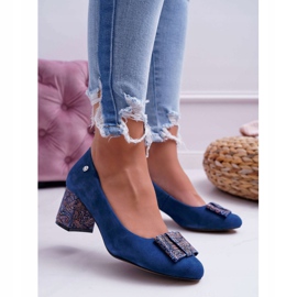 Décolleté da donna Maciejka Scamosciato Blu Navy 3356A-17 / 00-1 1