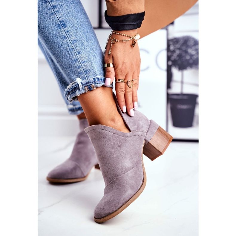 Stivali da donna con tacco alto cut out grigio mini meliori 1