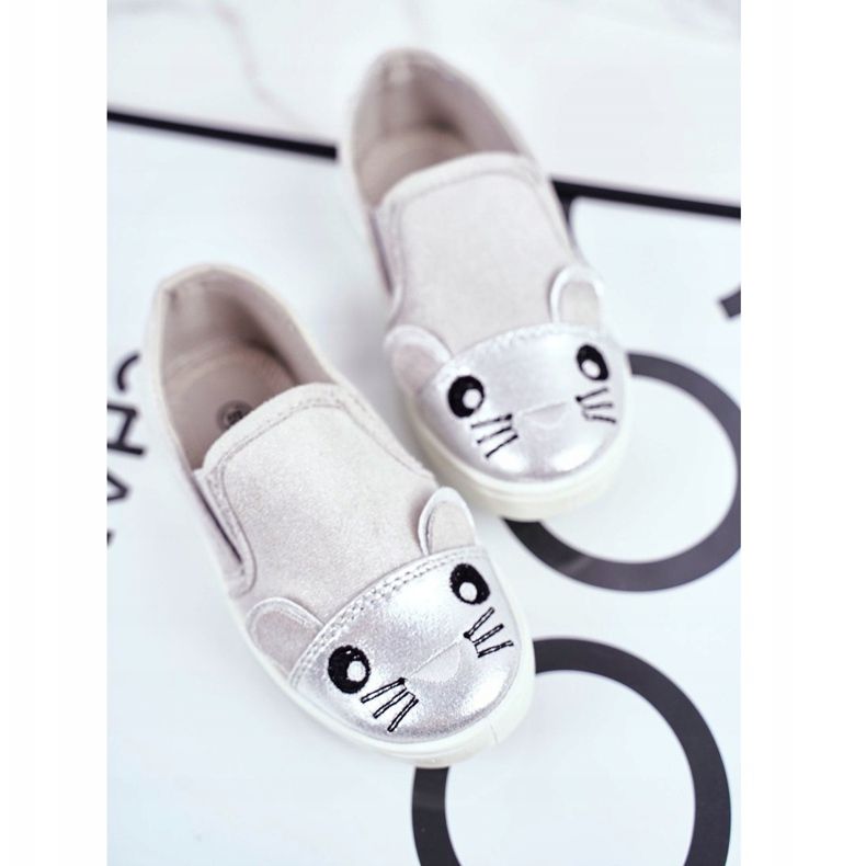 Sabana Sneakers Per Bambini Slip-on Con Topo Grigio Chiaro Candys 1