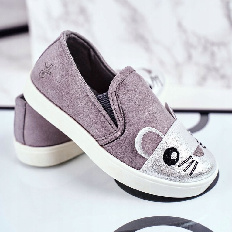 PH1 Sneakers per bambini senza lacci grigi Candys grigie grigio 1